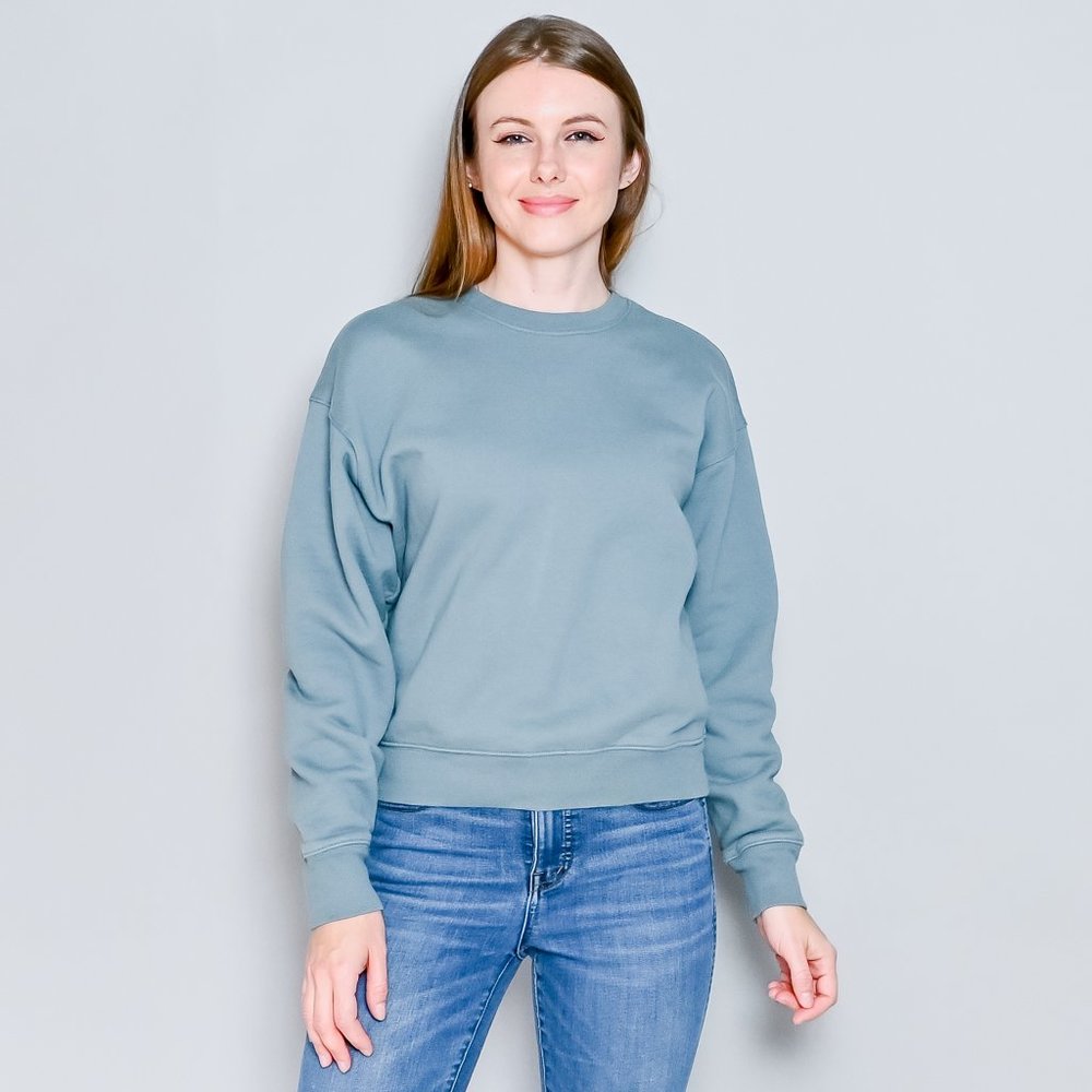 GIRLFRIEND COLLECTIVE 50/50 Classic Sweatshirt in Lagoon Blue - Picture 6 of 6
